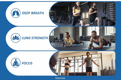 Breathing Trainer with Adjustable Resistance | Portable Respiratory Trainer with High-Grade Silicone | Compact Lung Exercise Device | Easy to Clean (Black)